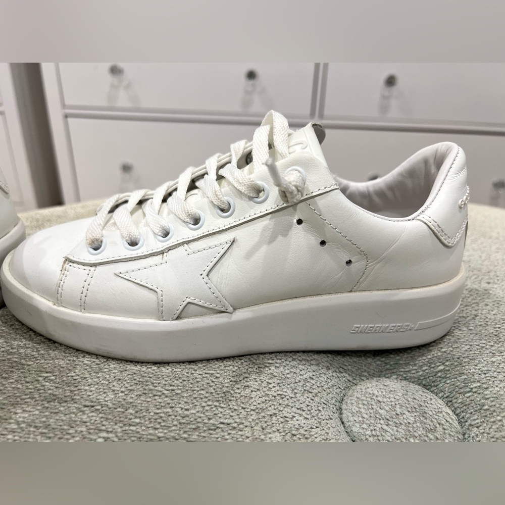 Golden goose pure star vegan low top sneaker, white, size 36